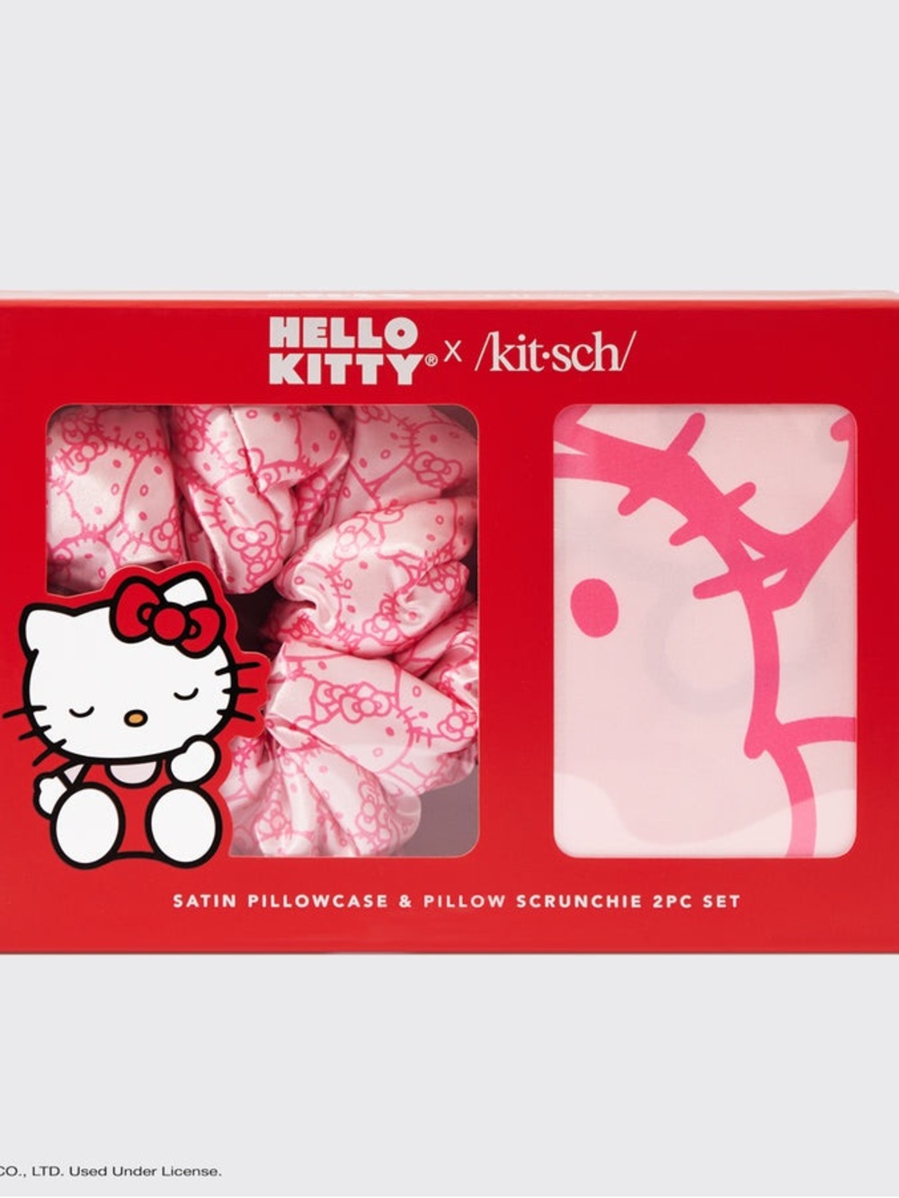 Hello Kitty Pink Satin Pillowcase & Scrunchie Set